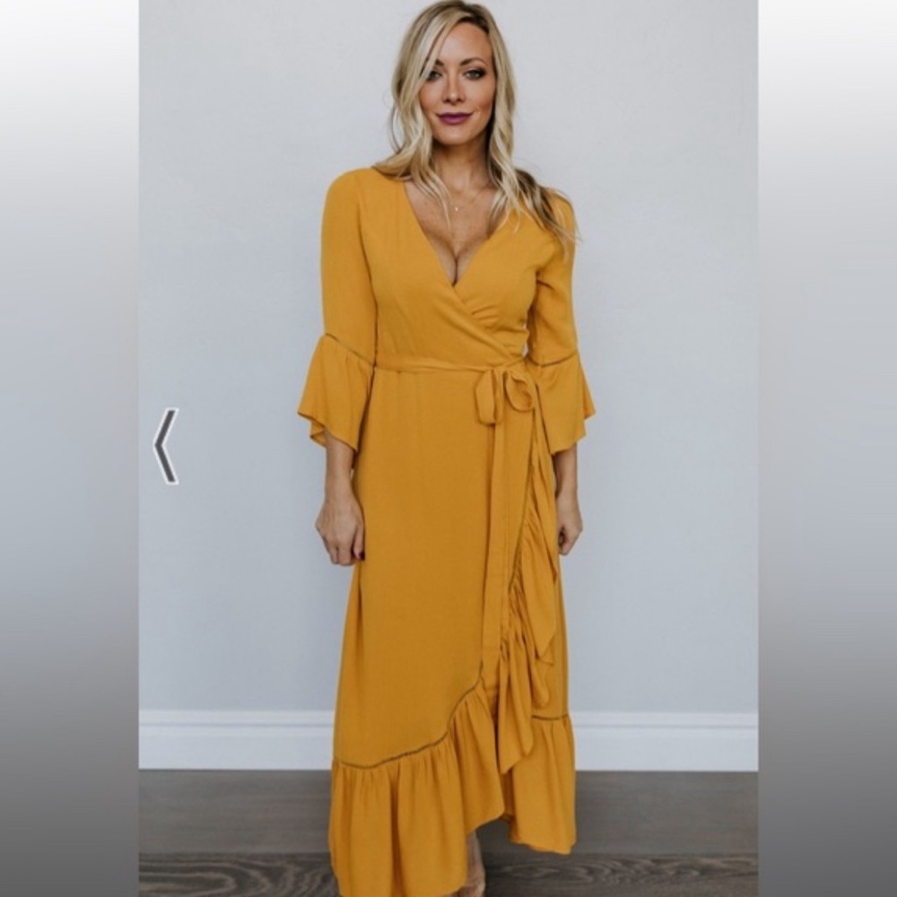 Baltic born Daniella mustard dress